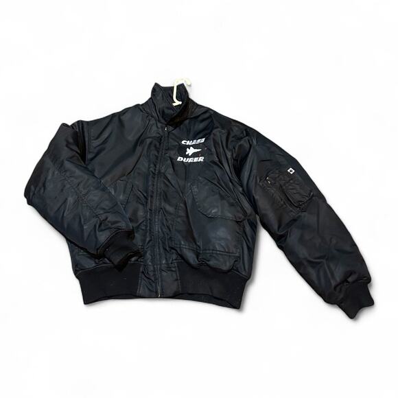 VTG Chase Durer Beverly Hills Geneve Knox Armory Jacket Mens XL Black Pilot - Picture 1 of 9